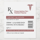 Rosa Funny Rx Rezept Weinetikett für Krankenschwes (Einzelnes Label)