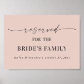 Rosa für das Zeichen der Hochzeit von Braut reserv Poster (Vorne)