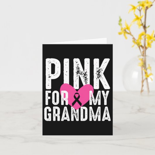 Rosa für meine Oma-Brustkrebs-Bewusstseinsfamilie Karte (Gelbe Blume)