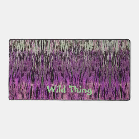 Rosa Fuschia Lila und Grüne Wildnis Abstrakt Schreibtischunterlage (Vorderseite)