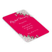 Rosa Fushia Brautdusche Einladung Magnet (Rechte Seite)