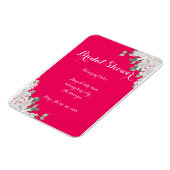 Rosa Fushia Brautdusche Einladung Magnet (Linke Seite)