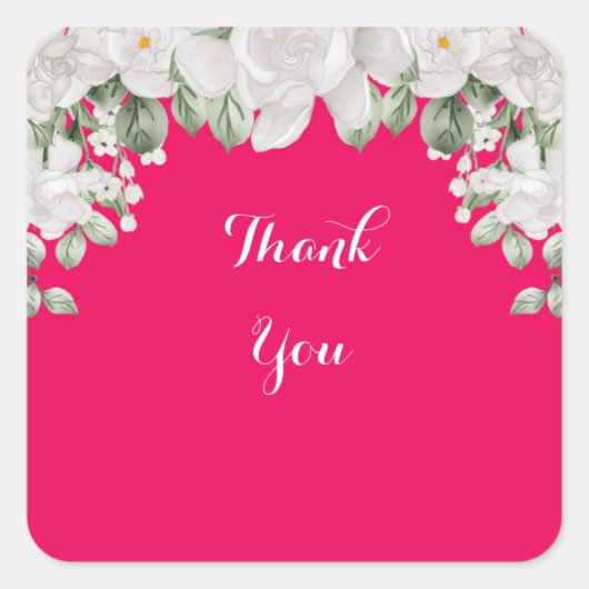 Rosa Fushia Quadratischer Aufkleber (Vorderseite)