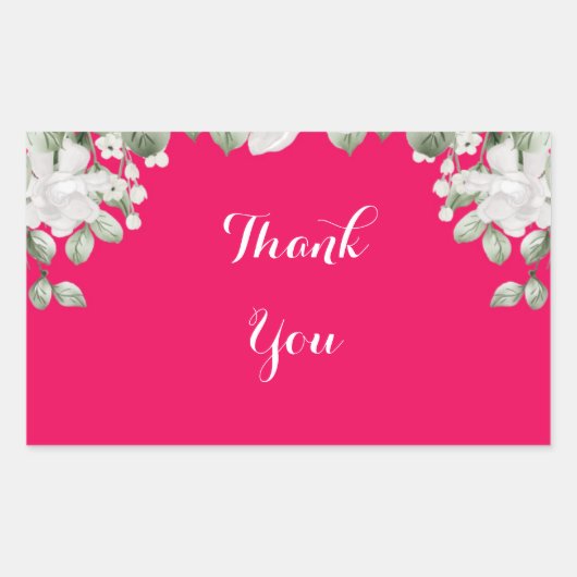 Rosa Fushia Rechteckiger Aufkleber (Vorderseite)