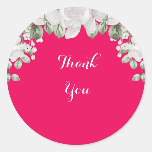 Rosa Fushia Runder Aufkleber (Vorderseite)