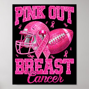 Rosa Fußball Brustkrebsbewusstsein rosa Poster
