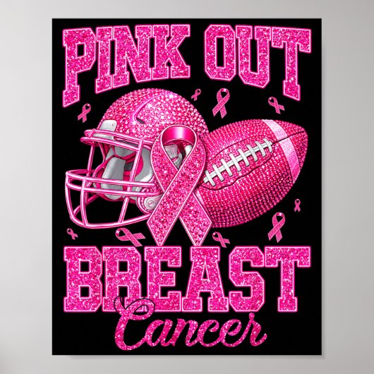 Rosa Fußball Brustkrebsbewusstsein rosa Poster (Vorne)