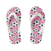 Rosa Fußball Flip Flops Kinderbadesandalen (Fußbett)