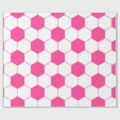 Rosa Fußball-Fußball-Ball-Muster Geschenkpapier (Flach)