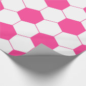 Rosa Fußball-Fußball-Ball-Muster Geschenkpapier (Ecke)