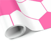 Rosa Fußball-Fußball-Ball-Muster Geschenkpapier (Rolleneckpunkt)
