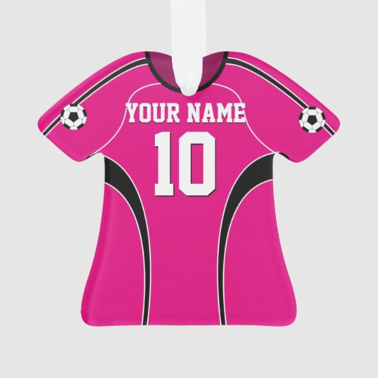 Rosa Fußball Jersey Ornament (Rückseite)
