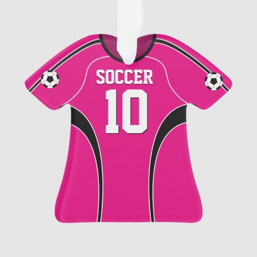 Rosa Fußball Jersey Ornament (Vorderseite)