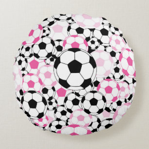 Rosa Fußball-Kissen Football-Wurfkissen Rundes Kissen