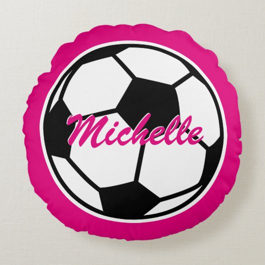 Rosa Fußball Kissen für Mädchen Schlafzimmer (Vorderseite)