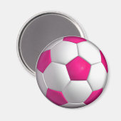 Rosa Fußball Magnet (Vorderseite/Rückseite)