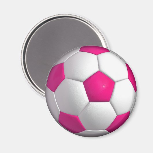 Rosa Fußball Magnet (Vorderseite/Rückseite)