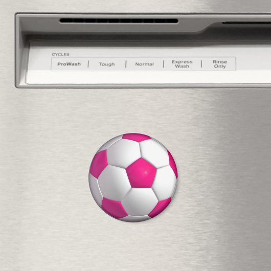 Rosa Fußball Magnet (In Situ (Geschirrspüler))