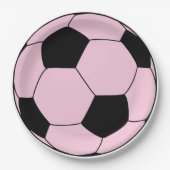 Rosa Fußball Pappteller (Vorderseite)