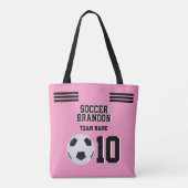 Rosa Fußball Rosa Tasche Sport Fußball Monogramm (Rückseite)