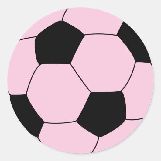Rosa Fußball Runder Aufkleber (Vorderseite)