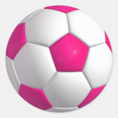 Rosa Fußball Runder Aufkleber (Vorderseite)