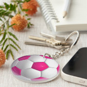 Rosa Fußball Schlüsselanhänger (Vorderseite rechts)