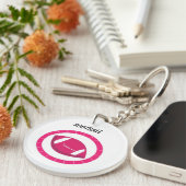 Rosa Fußball Schlüsselanhänger (Vorderseite rechts)