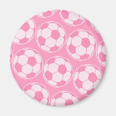 Rosa Fußball-Schraubball-Grafiken Magnet (Vorne)