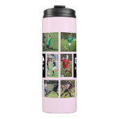 Rosa Fußball Thermosbecher (Vorderseite)