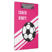 Rosa Fußball-Trainer-personalisiertes Klemmbrett (Rechts)
