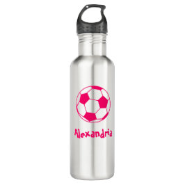 Rosa Fußballball Edelstahlflasche