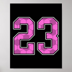 Rosa Fußballmuster Nummer 23 Trikot Spieler Unifor Poster