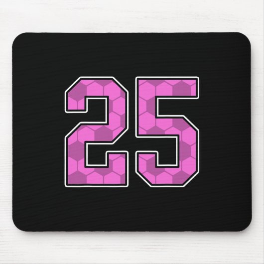 Rosa Fußballmuster Nummer 25 Trikot Spieler Unifor Mousepad (Vorne)