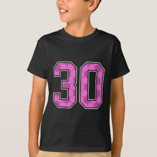 Rosa Fußballmuster Nummer 30 Trikot Spieler Unifor T-Shirt