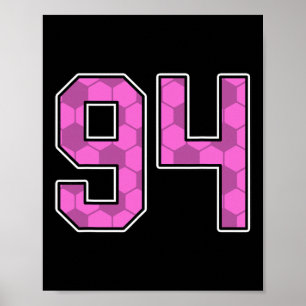 Rosa Fußballmuster Nummer 94 Trikot Spieler Unifor Poster