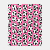 Rosa Fußballnummernmuster Fleecedecke (Vorderseite)