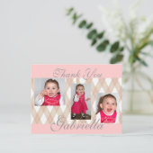 Rosa Gabbys 1... Postkarte (Stehend Vorderseite)