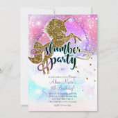 Rosa Galaxie Magisches Einhorn Sparkle Slumber Par Einladung (Vorderseite)