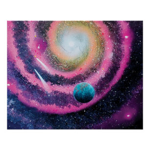 Rosa Galaxie Poster