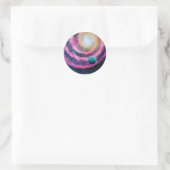 Rosa Galaxie Runder Aufkleber (Tasche)