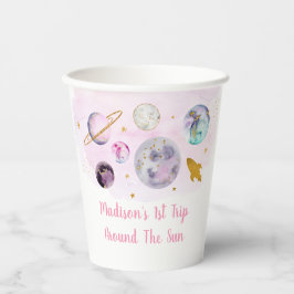 Rosa Galaxy Erster Ausflug rund um die Sonne Gebur Pappbecher