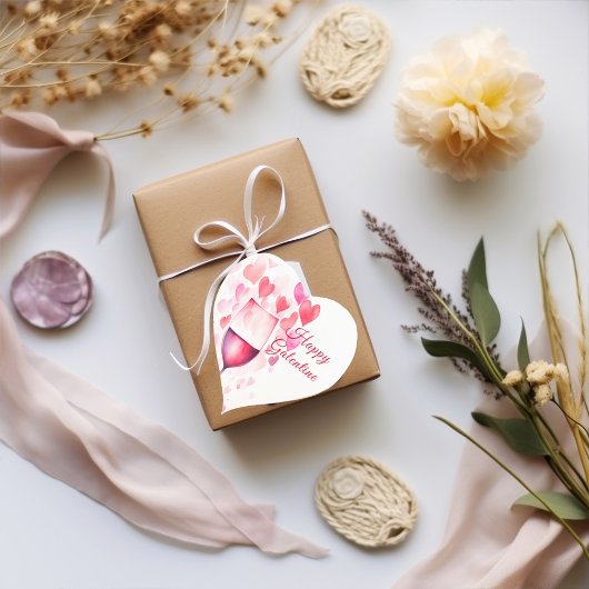 Rosa Galentine Herz-Aufkleber