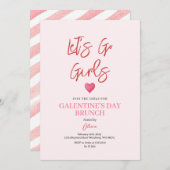 Rosa Galentiner-Party Brunch-Dinner Einladung (Vorne/Hinten)