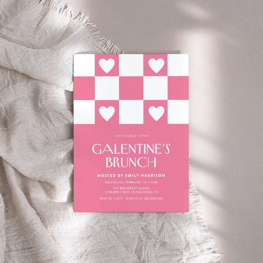 Rosa Galentiner-Tag-Party Einladung