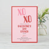 Rosa Galentine's Day Party Brunch Freundschaft Einladung (Stehend Vorderseite)