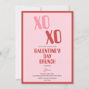 Rosa Galentine's Day Party Brunch Freundschaft Einladung