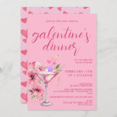 Rosa Galentines Giro del Malcantone Party Einladung (Vorne/Hinten)