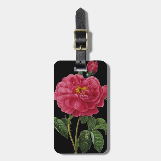 Rosa Gallica Gepäckanhänger (Vorderseite vertikal)