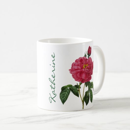 Rosa Gallica Kaffeetasse (VorderseiteRechts)